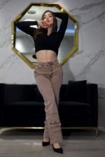 Jeans W Wide Leg Luxury Mónaco Nude