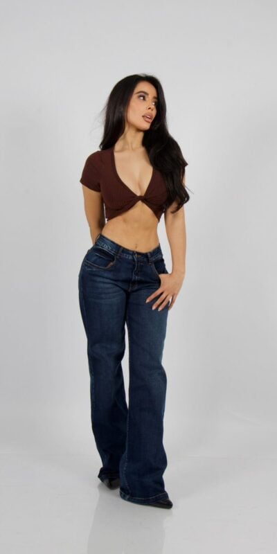Jeans W Wide Leg Black Blue