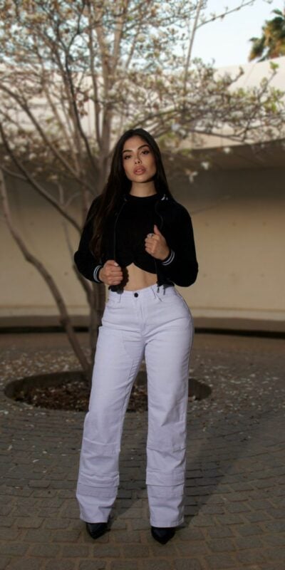 Jeans W Wide Leg Luxury Mónaco White