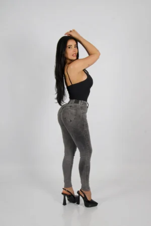 Jeans W Two Button Grey