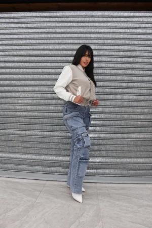 Jeans Cargo Multipocket Luxury Celeste Ice - Vista 6