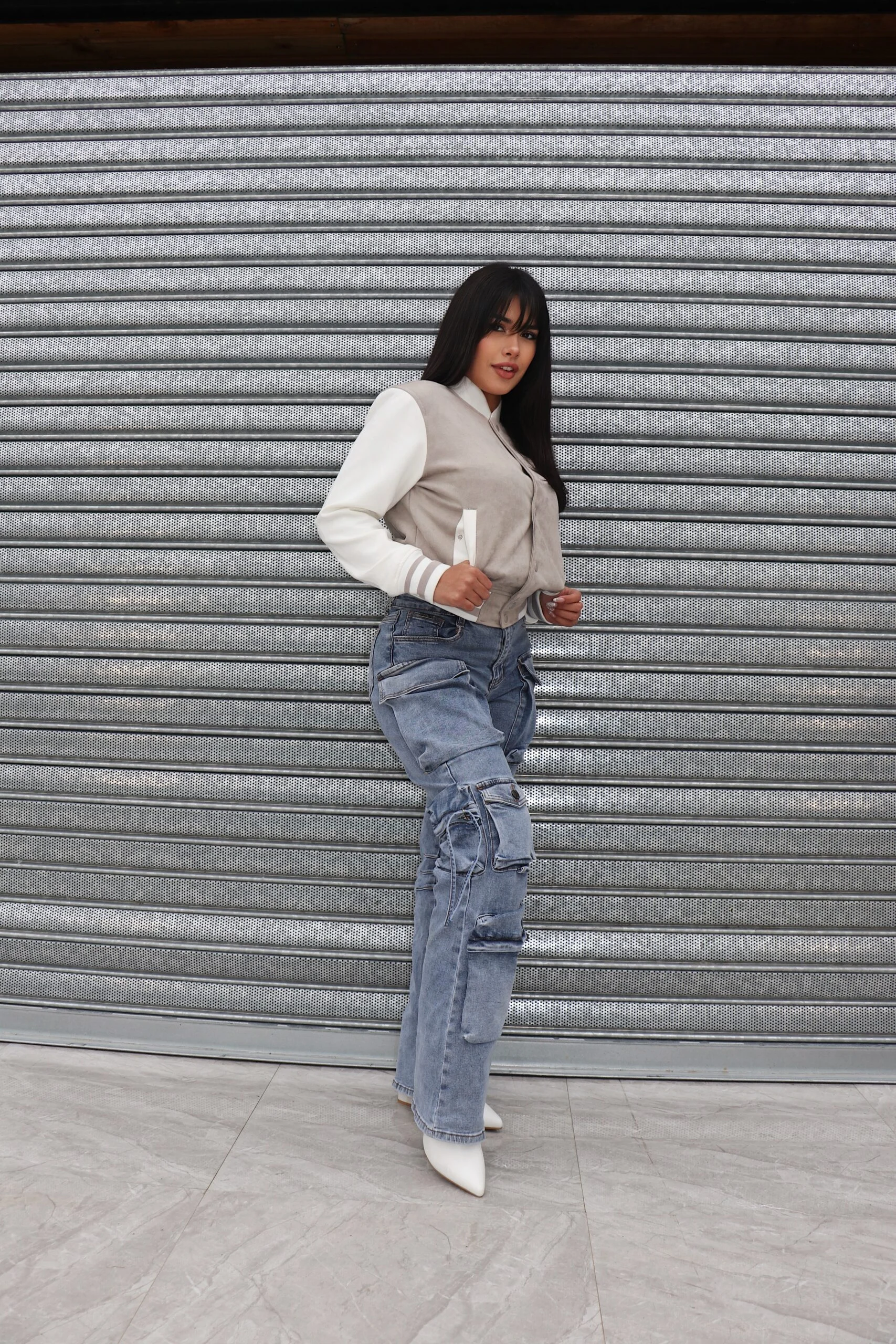 Jeans Cargo Multipocket Luxury Celeste Ice - Vista 6