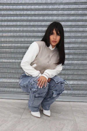 Jeans Cargo Multipocket Luxury Celeste Ice - Vista 3