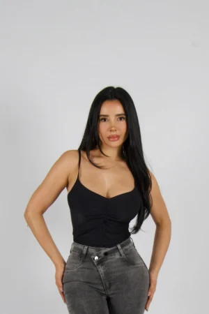 Jeans W Two Button Grey