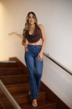 Jeans Flare Luxury pretina ajustable Blue Intermedio - Imagen 6