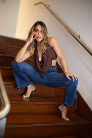 Jeans Flare Luxury pretina ajustable Blue Intermedio - Vista 4