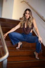 Jeans Flare Luxury pretina ajustable Blue Intermedio - Imagen 2
