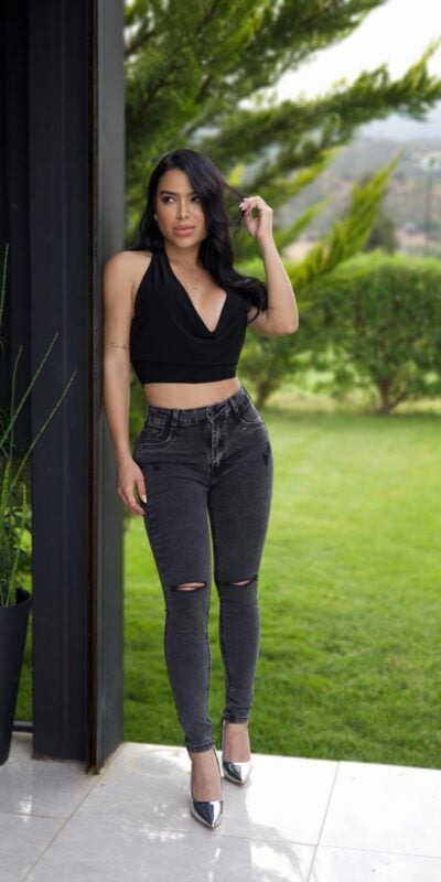 Jeans W classic destroyed Black nevado