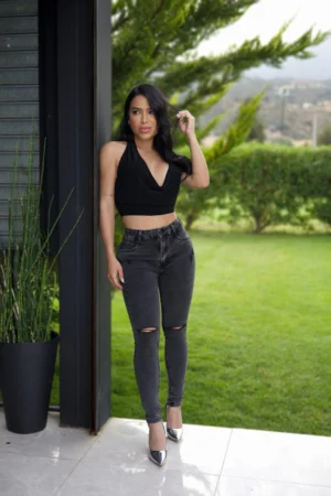 Jeans W classic destroyed Black nevado - Vista 1