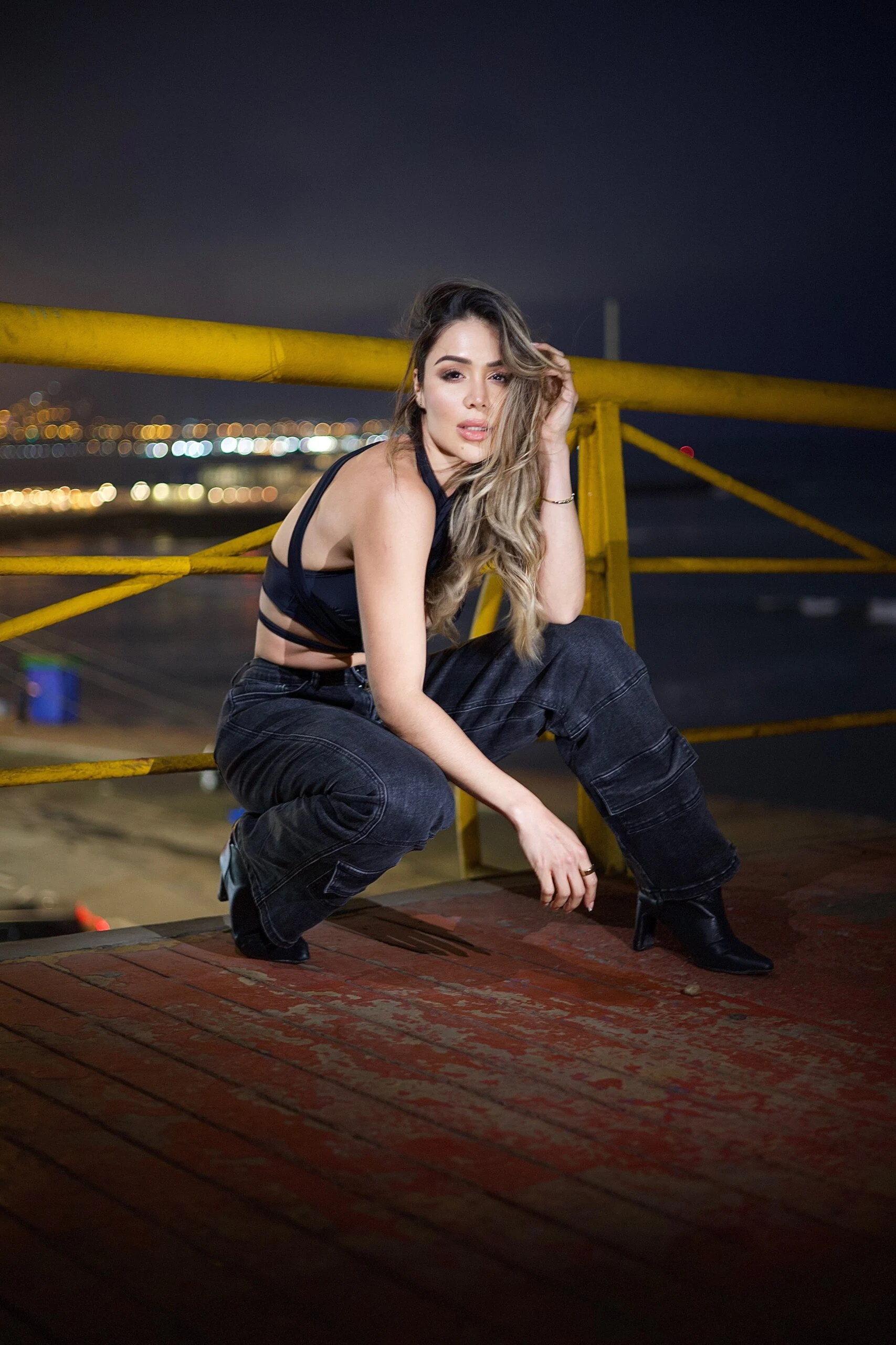 Jeans Wide Leg Verona Black desgastado - Vista 3