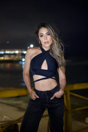 Jeans Wide Leg Verona Black desgastado - Vista 5