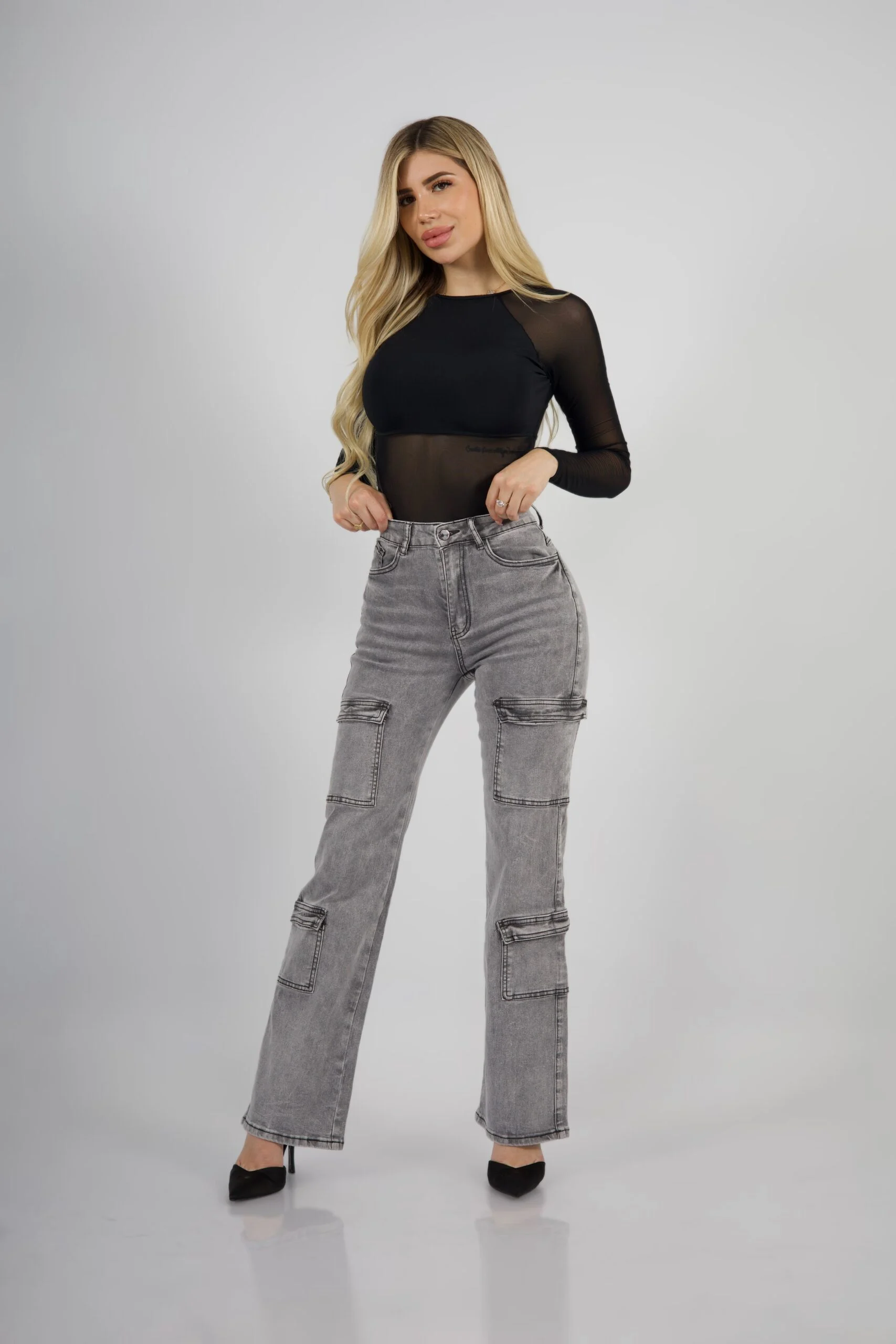 Jeans Cargo Paris Grigio Nevado