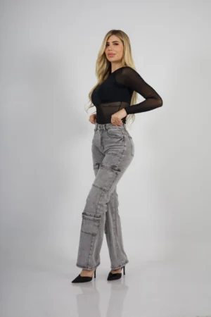 Jeans Cargo Paris Grigio Nevado - Vista 3