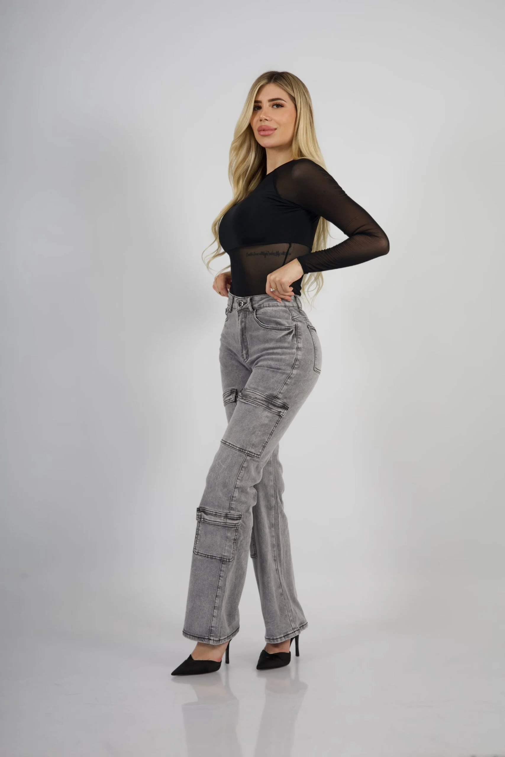 Jeans Cargo Paris Grigio Nevado - Vista 3