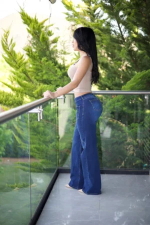 Jeans Wide Leg Baggy Crossed Blue Intermedio - Vista 2