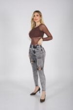 Jeans W classic destroyed Grigio - Imagen 6