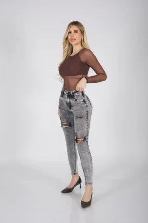 Jeans W classic destroyed Grigio - Vista 6