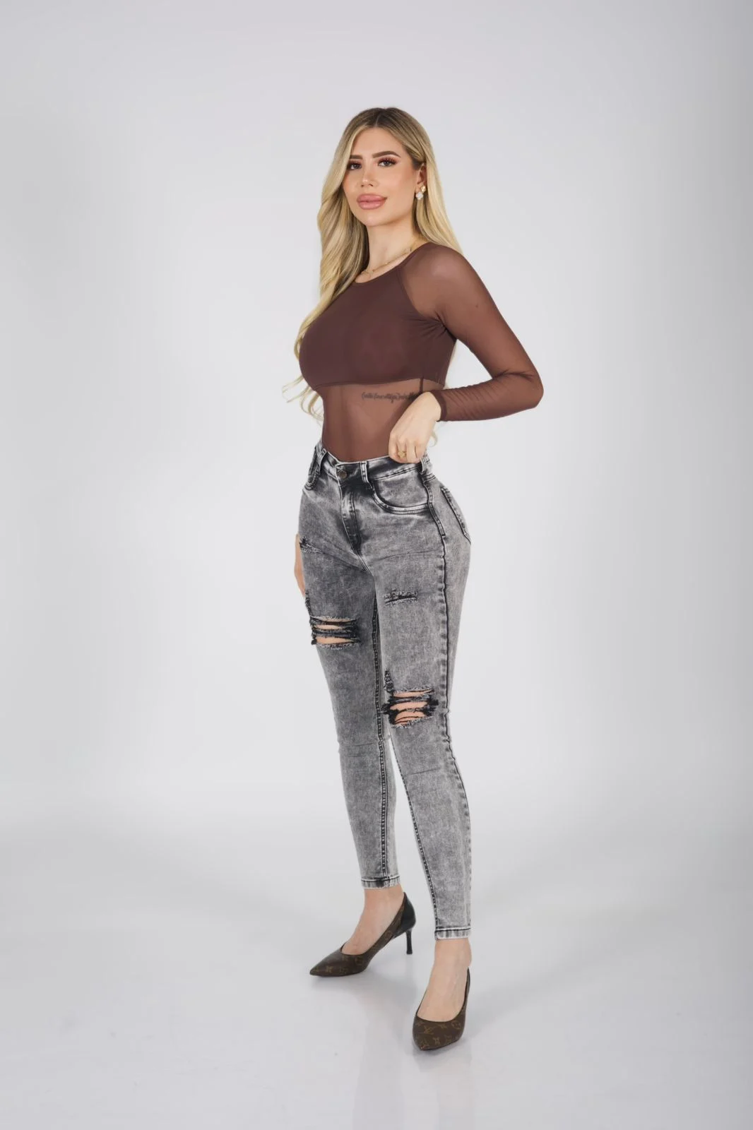 Jeans W classic destroyed Grigio - Vista 6