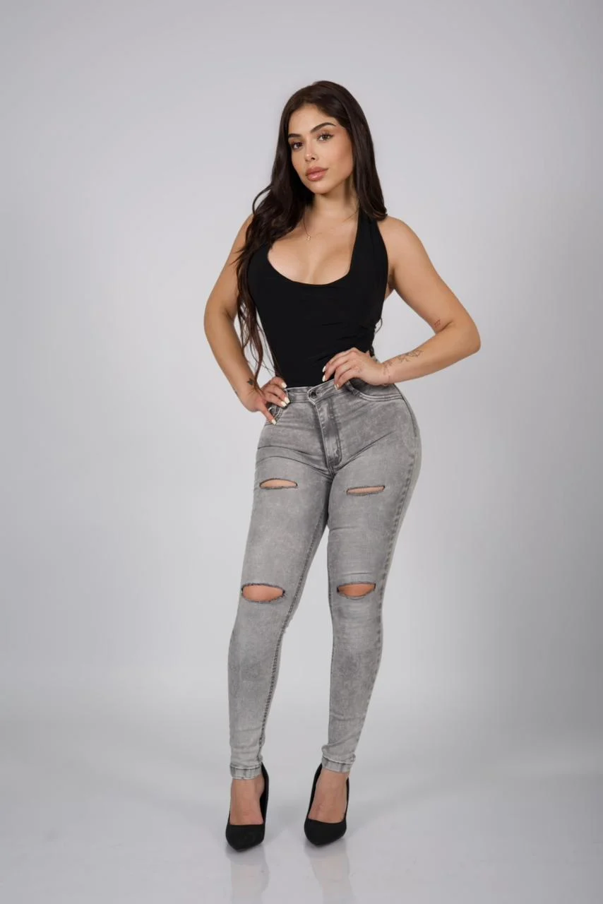 Jeans W classic destroyed Grey