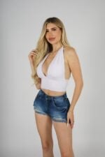 Short W Blue Destroyed - Imagen 2