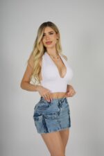 Falda Multipocket Celeste Nevado - Imagen 4