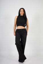 Jeans W Wide Leg Black