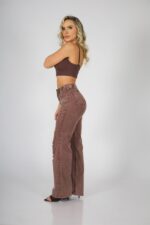 Jeans Wide Leg ajustable destroyed Coffee - Imagen 2