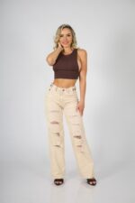 Jeans Wide Leg ajustable destroyed Arena