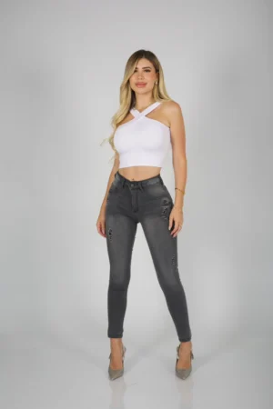 Jeans W Classic Gris destroyed - Vista 1