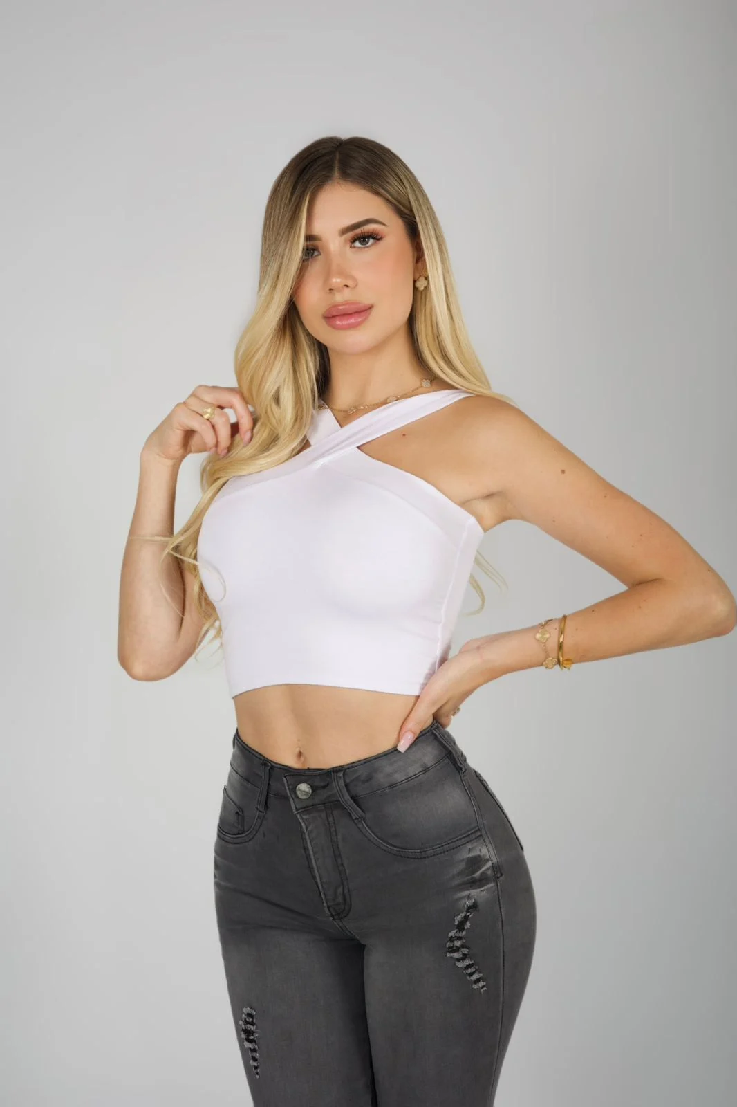 Jeans W Classic Gris destroyed - Vista 4