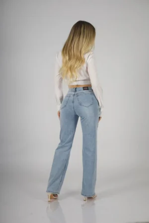 Jeans Cross Waist Straight Leg celeste - Vista 3