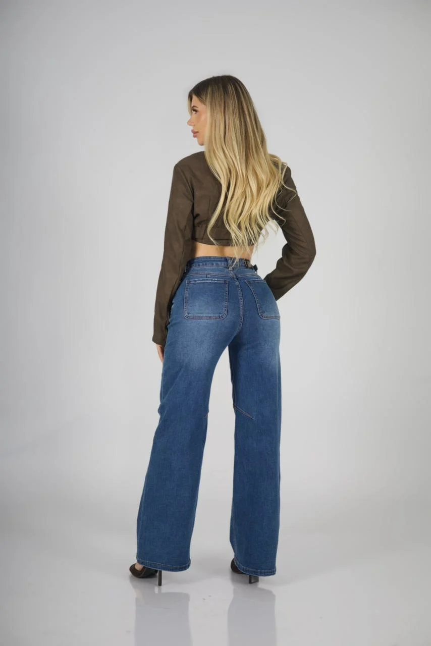 Jeans Baggy ajustable azul intermedio - Vista 4