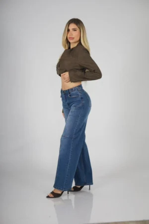 Jeans Baggy ajustable azul intermedio - Vista 2