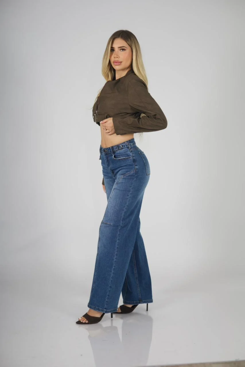Jeans Baggy ajustable azul intermedio - Vista 2