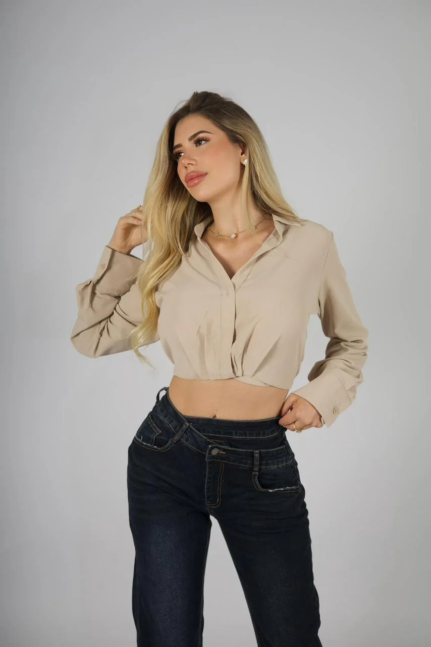 Jeans Cross Waist Straight Leg Black Blue - Vista 6