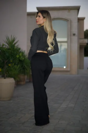 Jeans Woman Wide Leg Black - Vista 4