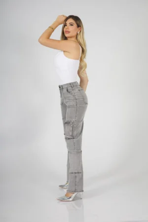Jeans Straight Cargo Milán Grey - Vista 4