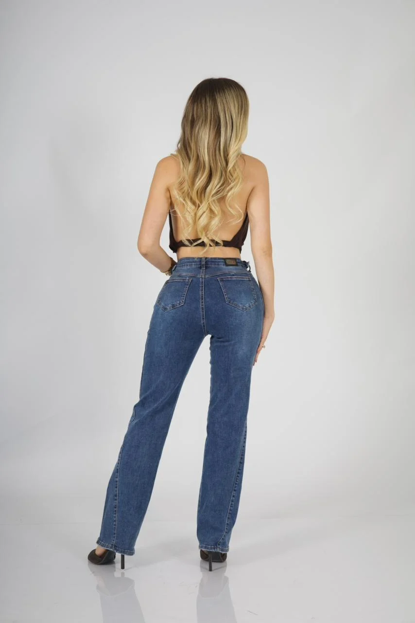 Jeans Wide Leg Fit BLUE - Vista 6