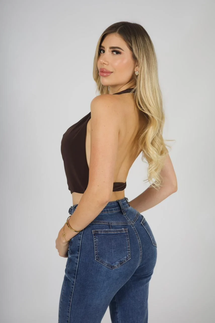 Jeans Wide Leg Fit BLUE - Vista 7