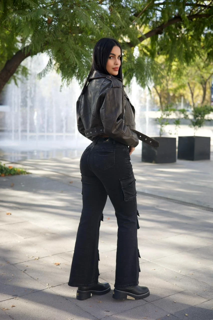 Jeans Cargo Multipocket Santorini black - Vista 2