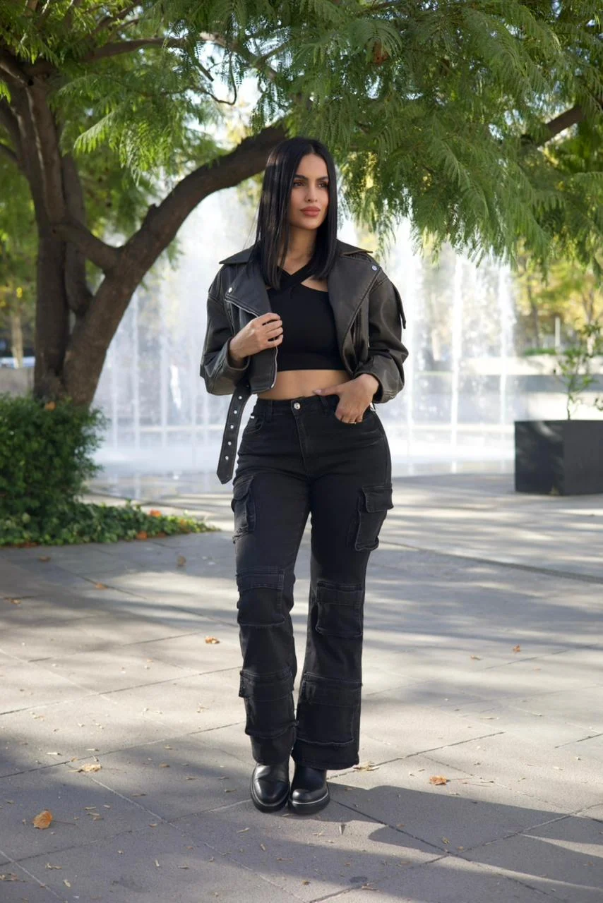 Jeans Cargo Multipocket Santorini black
