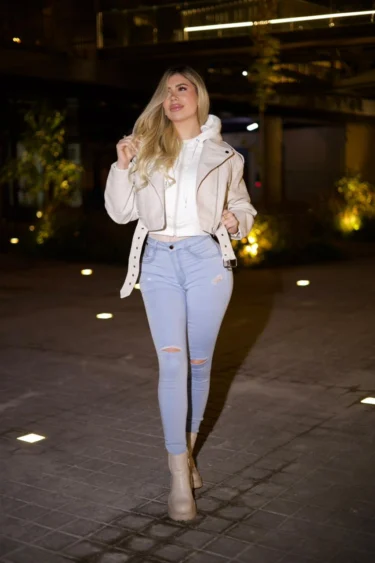Jeans W classic celeste destroyed ice