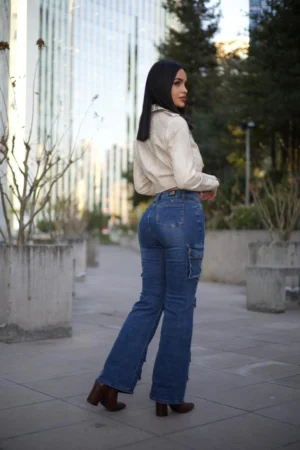 Jeans Cargo Santorini Blue Oxidado (copia) - Vista 3