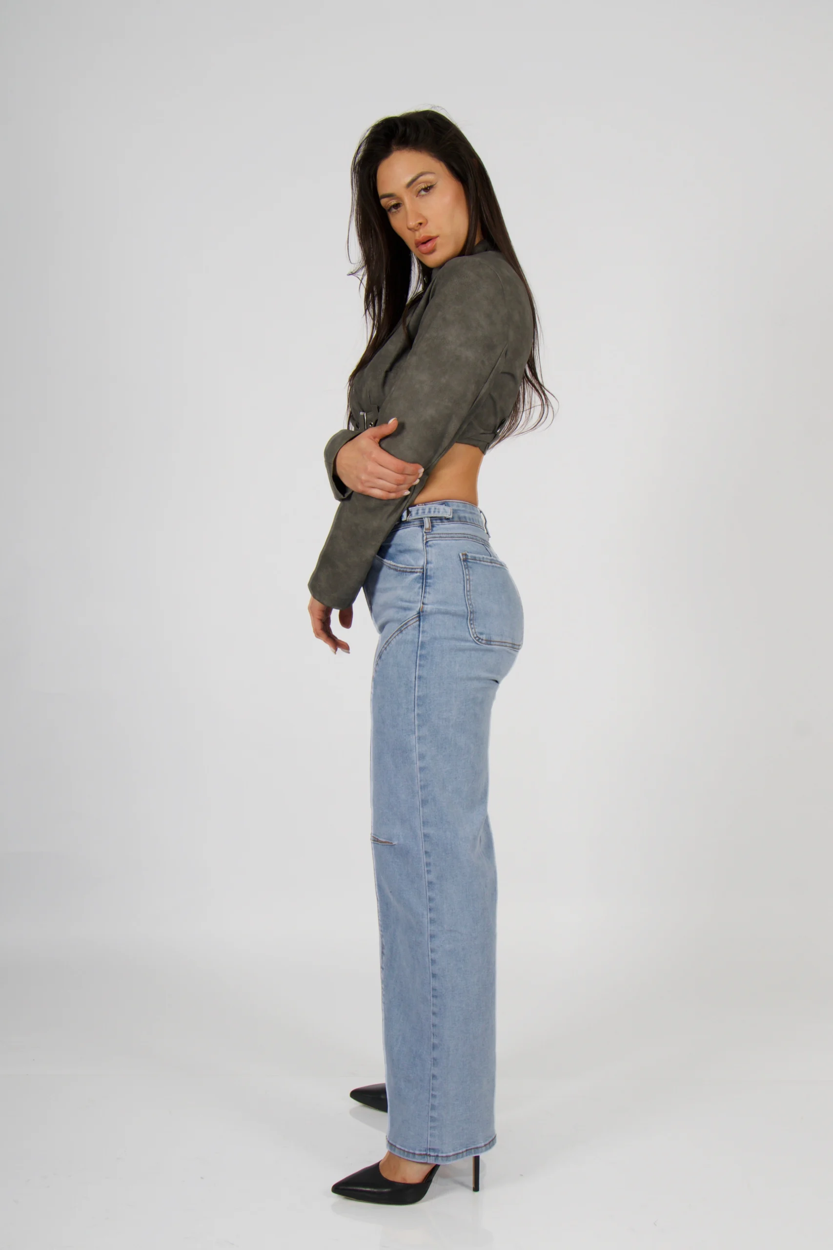 Jeans Baggy ajustable celeste - Vista 4