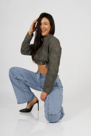 Jeans Baggy ajustable celeste - Vista 5