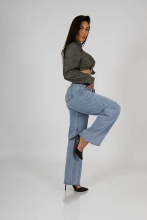Jeans Baggy ajustable celeste - Vista 2