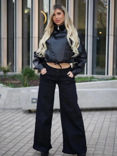Jeans Palazzo Street Aesthetic Mujer Black