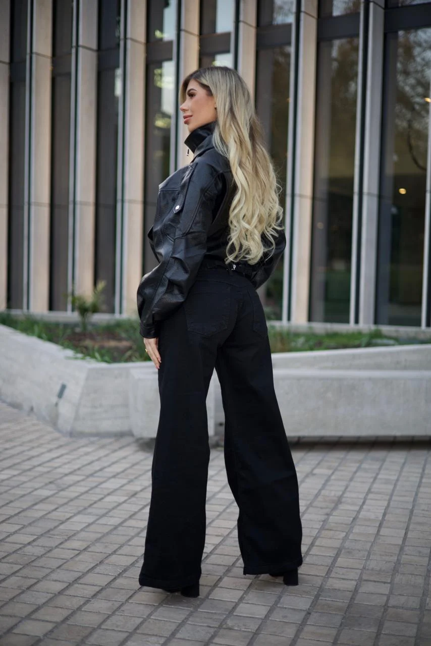 Jeans palazzo Street Aesthetic black - Vista 2