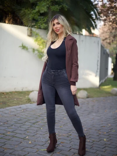 Jeans Lipo Pitillo Mujer Dark Desgastado