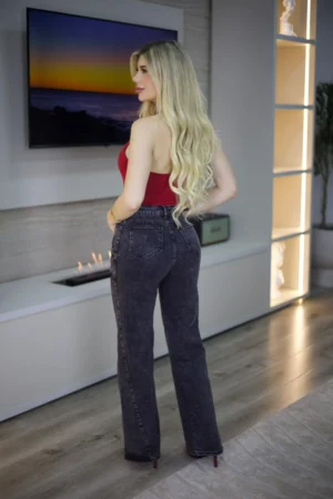 Jeans Wide Leg Fit Dark - Vista 4